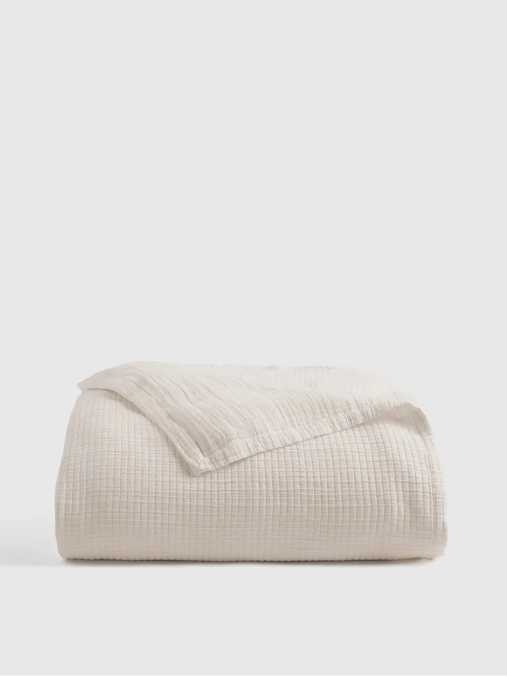 NWOT Quince King Cal King Ivory Ribbed Organic Cotton Coverlet No Shams